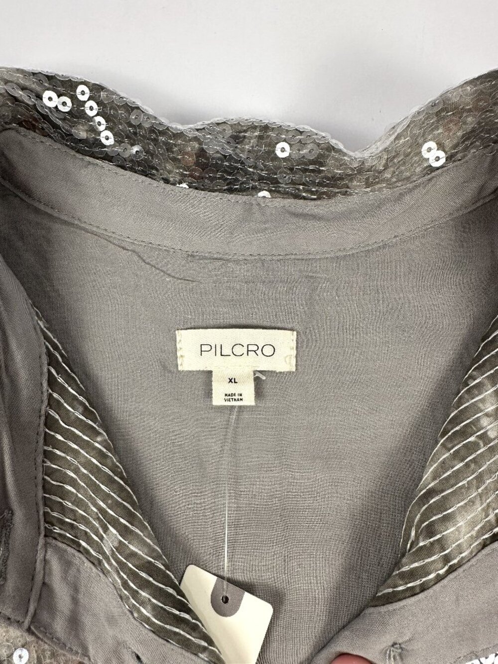 Pilcro Short Sleeve Buttondown Sequin Top NWT - Picture 6 of 8